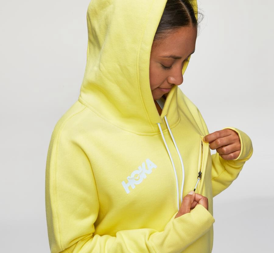 Hoka One One Performance - Women Hoodie - Yellow,Australia YXA-358642